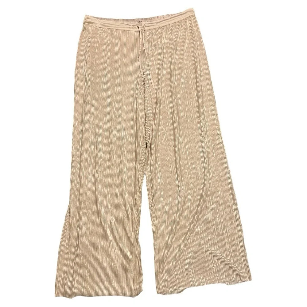 Victoria’s Secret Shine Pleat Lounge Pants in Gold Champagne Size XL